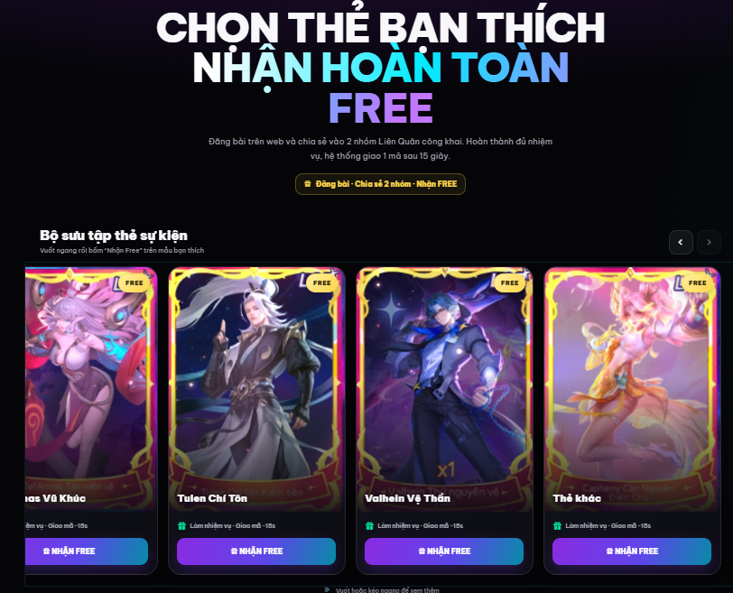 Ảnh minh họa bài viết giới thiệu trang nhận thẻ miễn phí